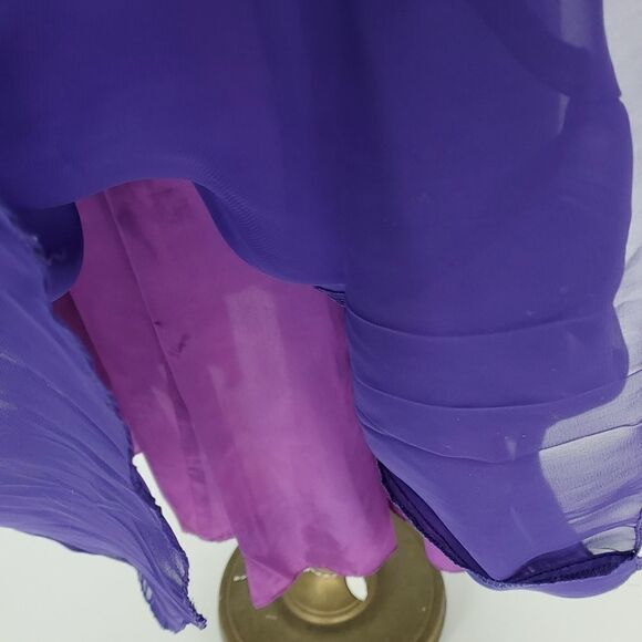 Prom dress. Size 11. Off the shoulders.  Purple and blue. Long sheer ove… - Picture 8 of 10